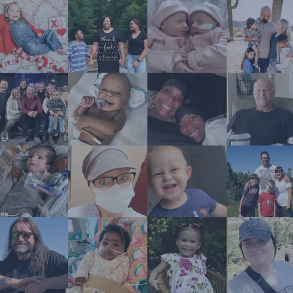 Collage of photos of families that Spare Key served in 2023